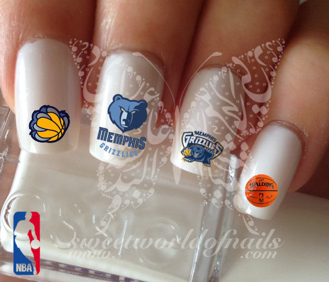 Memphis Grizzlies NBA Basketball Nail Art Water Decals Nail Transfers Wraps