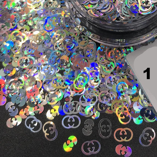 Gucci Nail Art Glitter Confetti Nail Decoration