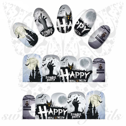 Halloween Nails Zombie Hand Nail Water Decals