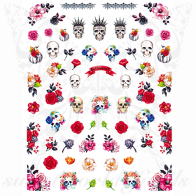 Halloween Nails Sugar Skull Nail Stickers
