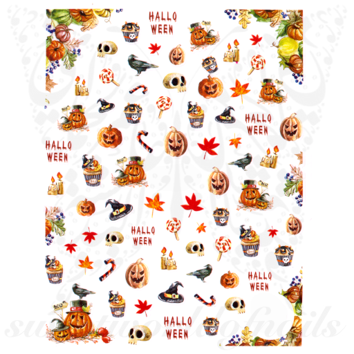 Halloween Nails Scary Pumpkins Nail Stickers