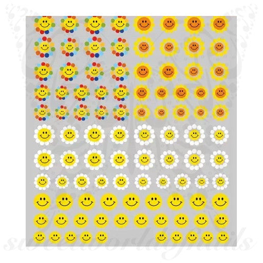 Happy Flower Nail Art Stickers