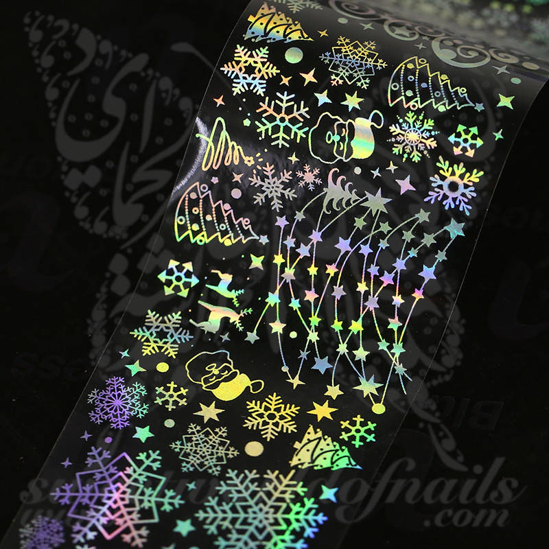 Christmas Holographic Transparent Nail Foil Paper Nail Art