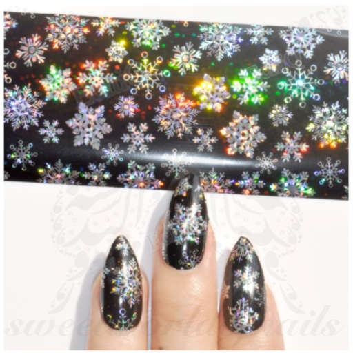 Snowflakes Holographic Transparent Nail Foil Paper Nail Art