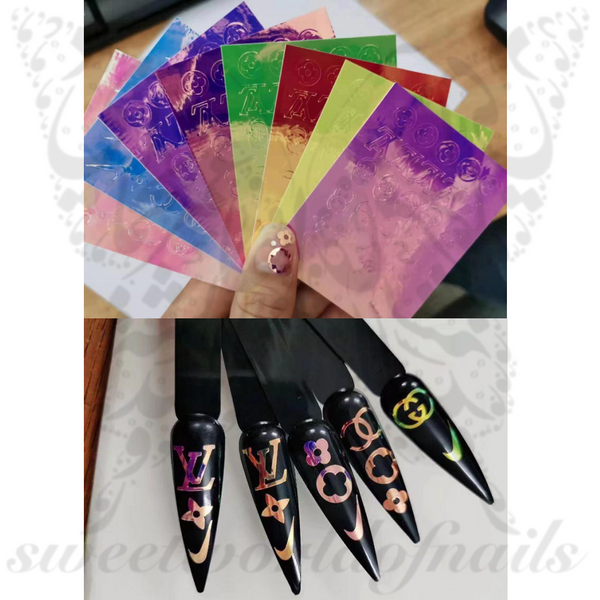 Holographic Luxe Logos Nail Stickers 