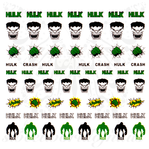 Hulk Superhero Water Decals