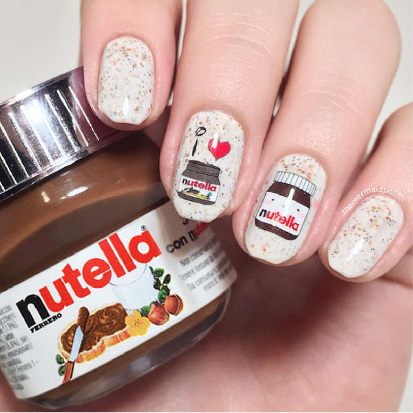 Nutella Nail Art I love Nutella Chocolate Water Decals Slides