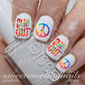 Chill Out Peace symbol Nail Art Water Decals