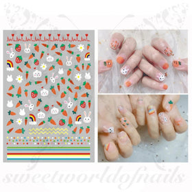 Easter Nail Art Bunny Easter Carrot Nail Stickers