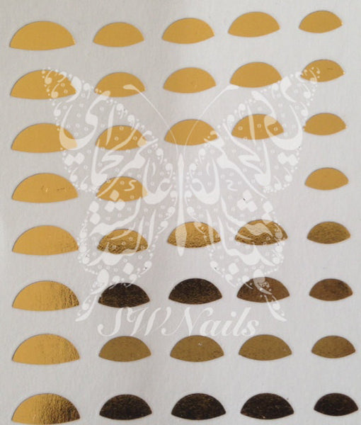 Nail Art Gold Half Moon Nail water decals transfers Wraps