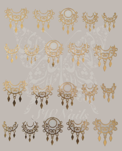 Gold Nail Art Nail Water Decals Water Slides