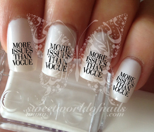 More issues than vogue Nail Art Nail Water Decals Transfers Wraps