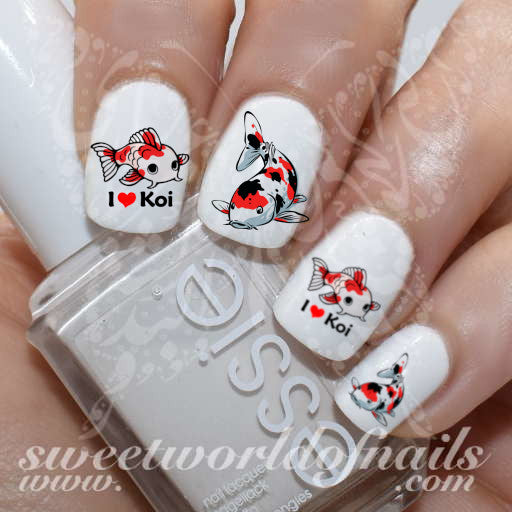 Koi Fish Nail Art Nail Water Decals