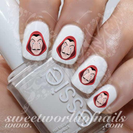 La Casa De Papel Nails Dali Mask Money Heist Water Decals