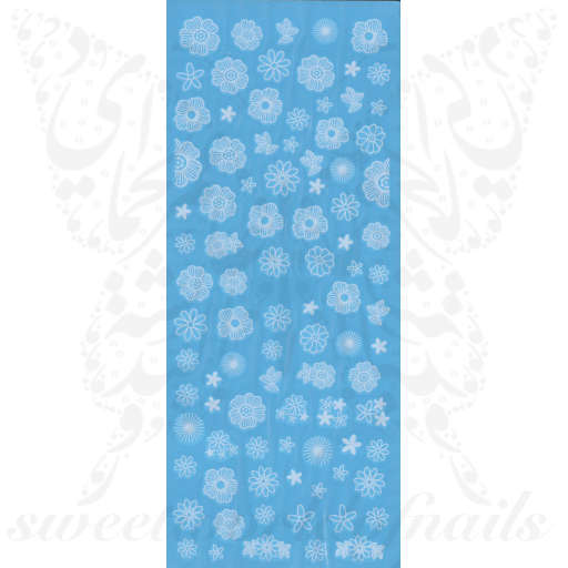 Lace Nail Art White Flowers Nail Water Decals