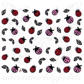 Ladybug Nails Glittery Nail Stickers