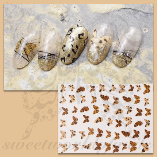 Animal Print Leopard Butterfly Nail Art Stickers