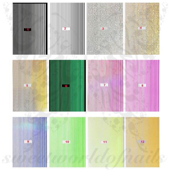 Neon Colorful Lines Nail Art Stickers