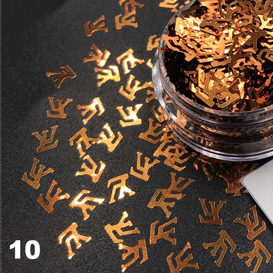 Louis Vuitton Nail Art Glitter Confetti Nail Decoration