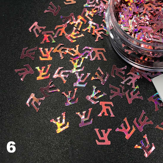 Louis Vuitton Nail Art Glitter Confetti Nail Decoration