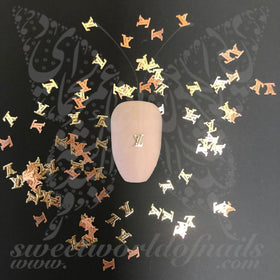 LV Nails Gold Copper Thin Metallic Nail Charms