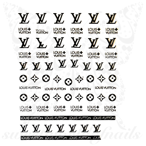 lv logo stickers for nails