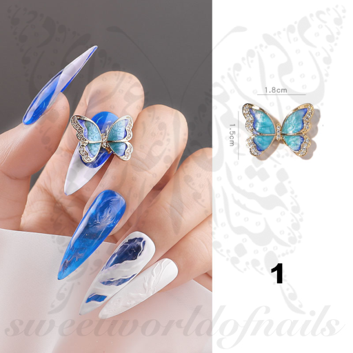 Movable Luxe 3D Butterfly Nail Art Charm Decoration