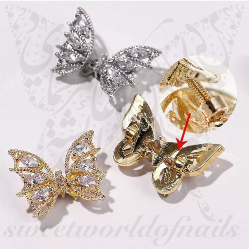 Movable Luxe 3D Butterfly Nail Art Charm Decoration