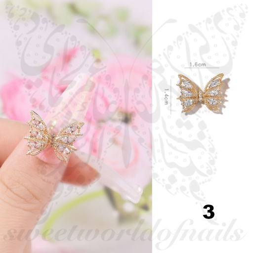 Movable Luxe 3D Butterfly Nail Art Charm Decoration