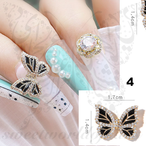Movable Luxe 3D Butterfly Nail Art Charm Decoration