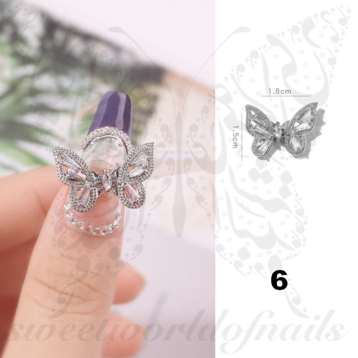 Movable Luxe 3D Butterfly Nail Art Charm Decoration