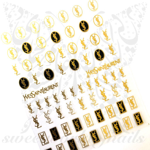 Gold Black Nail Art Nail Stickers
