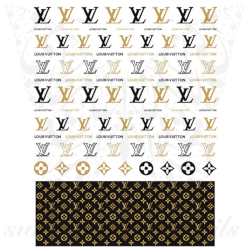  Louis Vuitton Nail Stickers