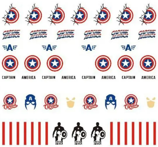 Captain America Superhero Water Decals