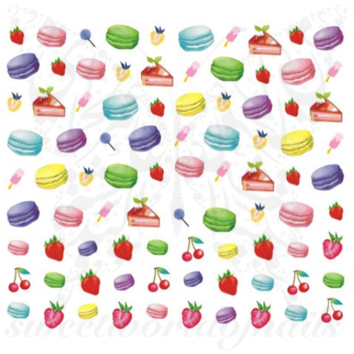 Macarons Nail Art Water Decals