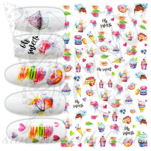 Sweets ice cream Nail Art Stickers