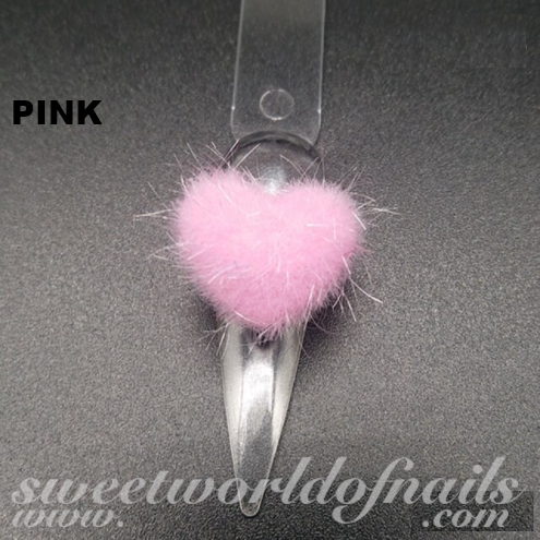 Pom Pom Fluffy Magnetic Heart Charms 3D Nail Art 