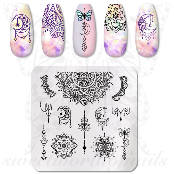 Mandala Nail Art Stamping Plate Moon Nails