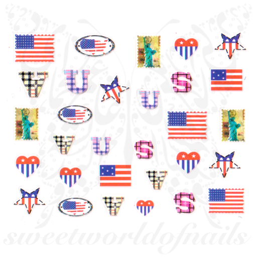 Memorial Day Nail Art USA Flag Nail Stickers