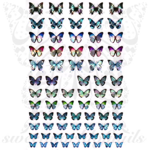 Metallic Butterflies Nail Art Stickers