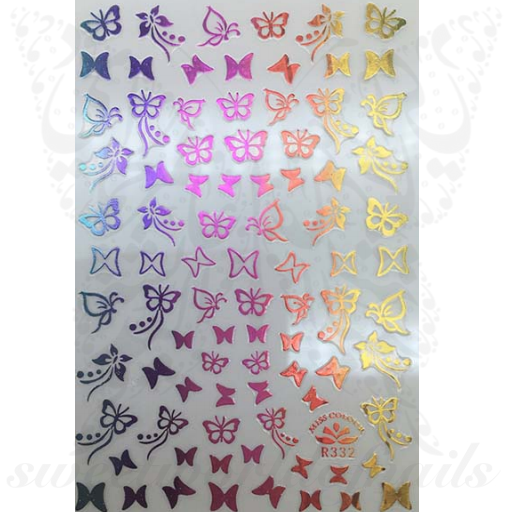 Metallic Butterflies Nail Stickers