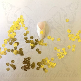 Thin Gold Metallic Smiley Face Nail Charms