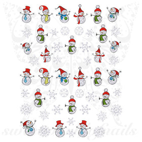 Metallic Snowflakes Snowman Christmas Nail Art Stickers