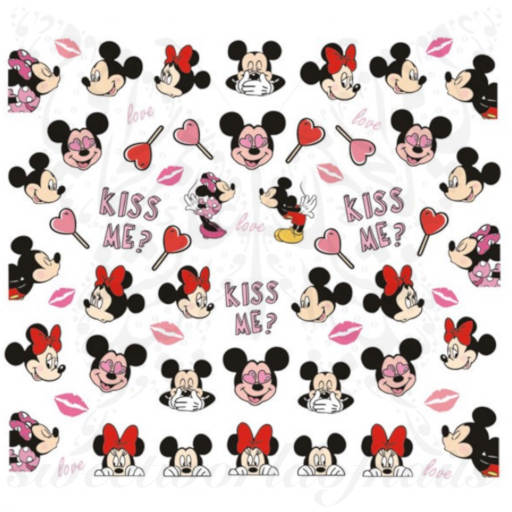 Mickey Minnie Kisses Nail Art Nail Water Decals