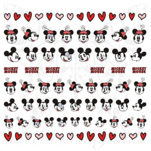 Mini Hearts Mickey Minnie Nail Art Water Decals
