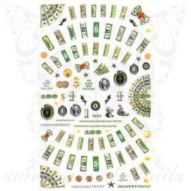 Money Dollar Bill Nail Art Stickers