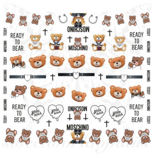 Moschino Nail Art Bear Water Decals