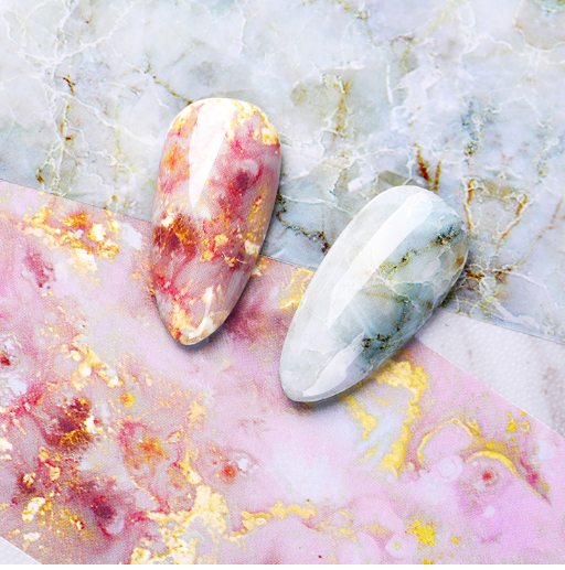 Pink Green Gold Marble Nail Foil Paper Nail Art