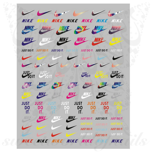 Colorful Nike Nail Art Stickers