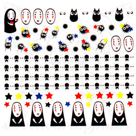 No Face Spirited Away Kaonashi Nails Water Decals